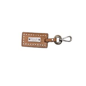 Tignanello Keychain/Purse Charm Brown Studded With Lobster Clasp